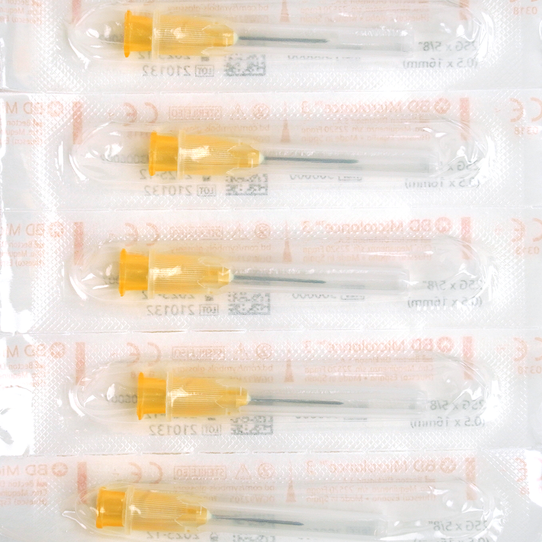 BD Microlance 3 injectienaalden, 25G x 5/8″, 0.5mm x 16mm, oranje (100)