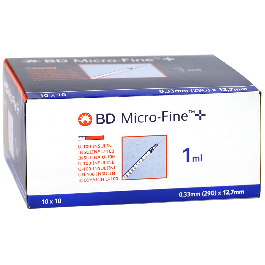 BD Microfine insulinespuit 1ml naald 0,33x12,7mm U100 (100)