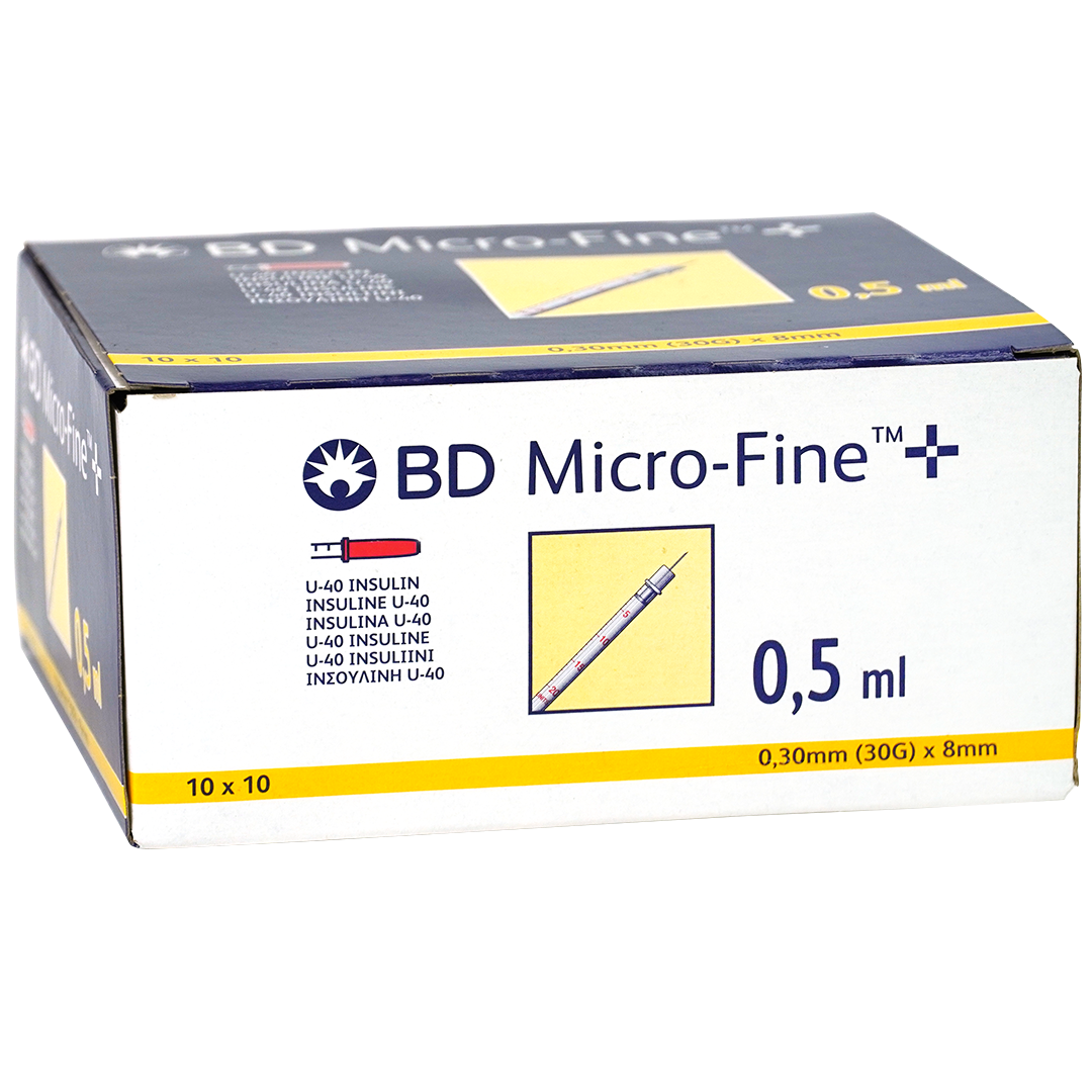 BD Microfine Insulinespuit 0,5ml + naald 0,30x8mm (100)