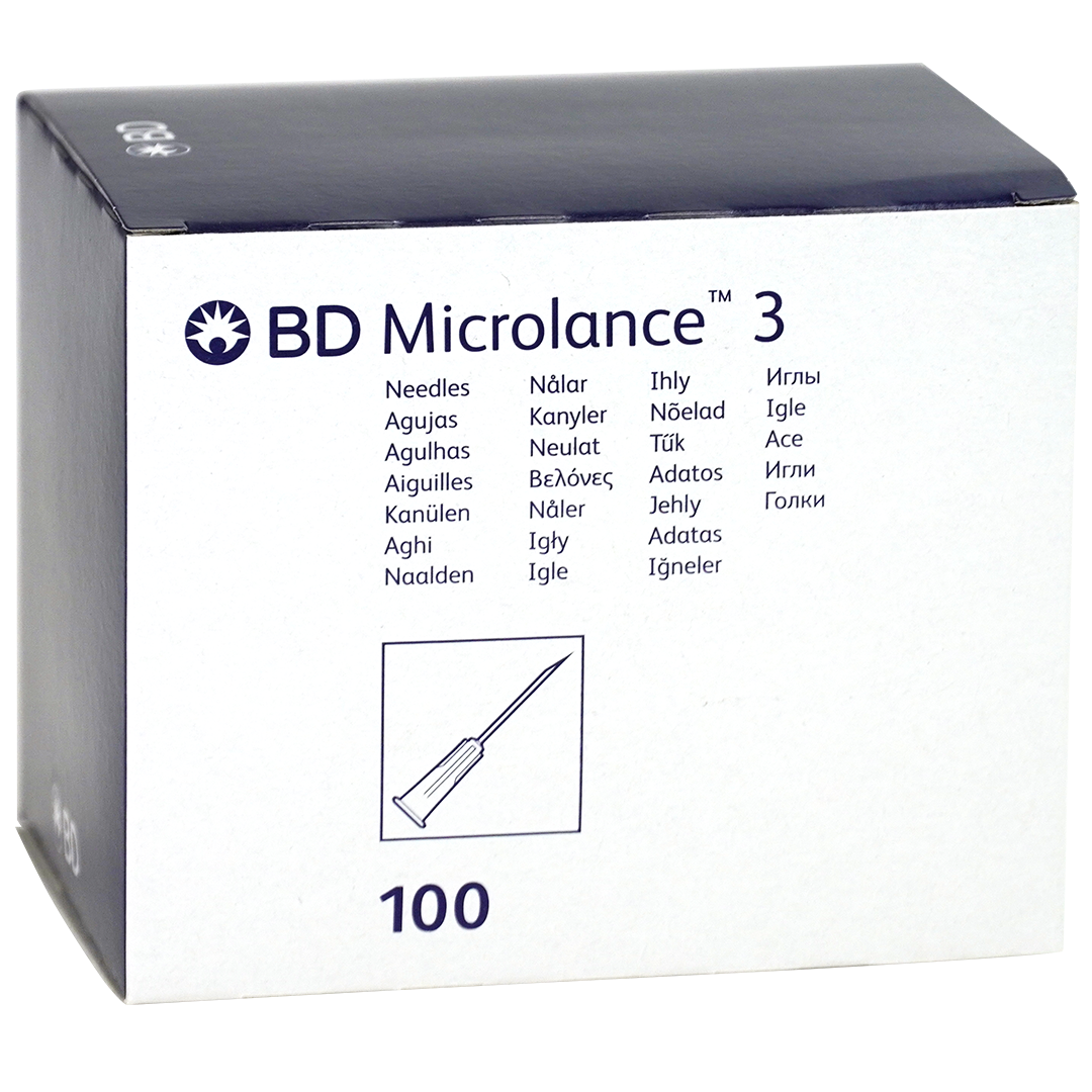 BD Microlance 3 injectienaalden, 21G x 1″, 0.8mm x 25mm, groen (100)
