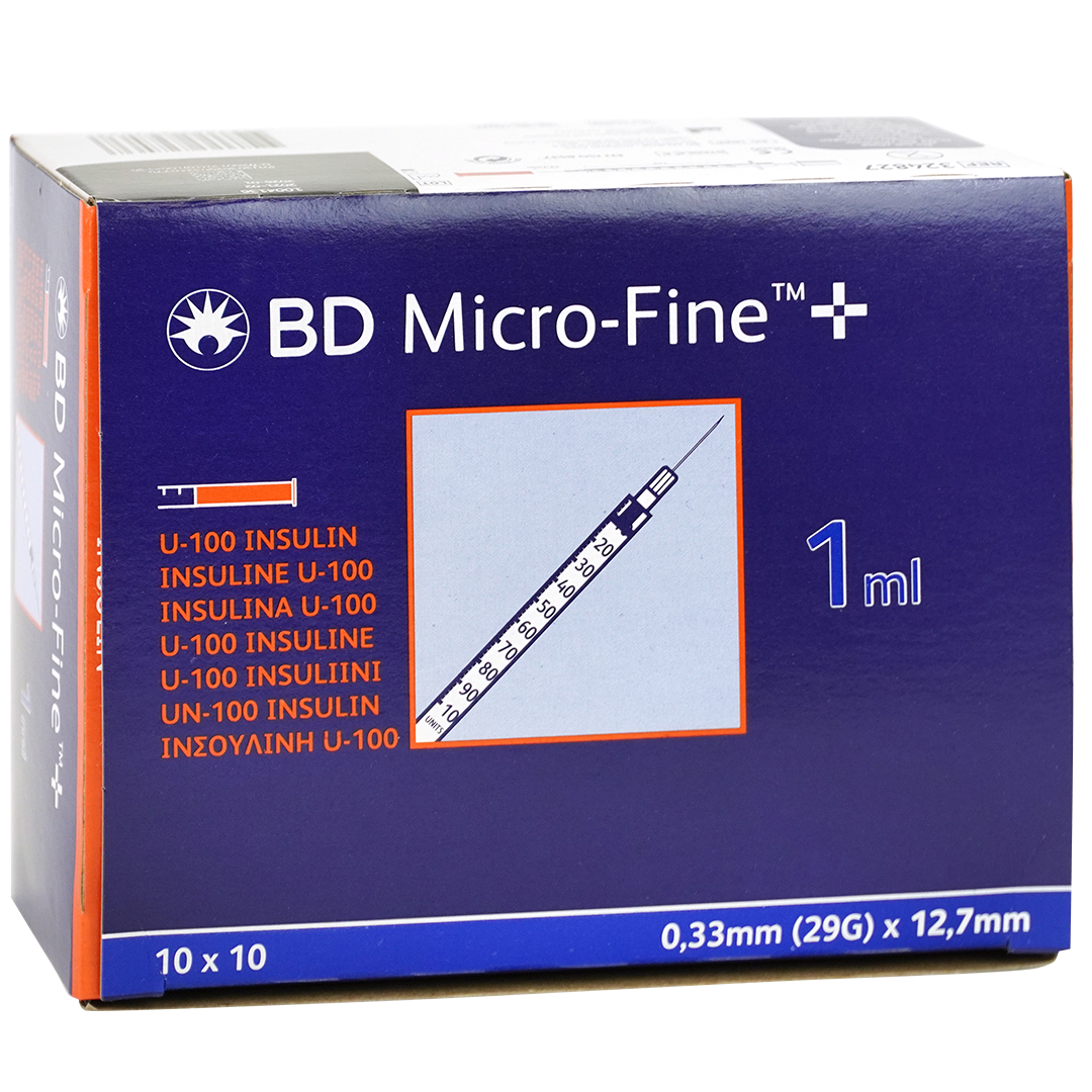 BD Microfine insulinespuit 1ml naald 0,33x12,7mm U100 (100)