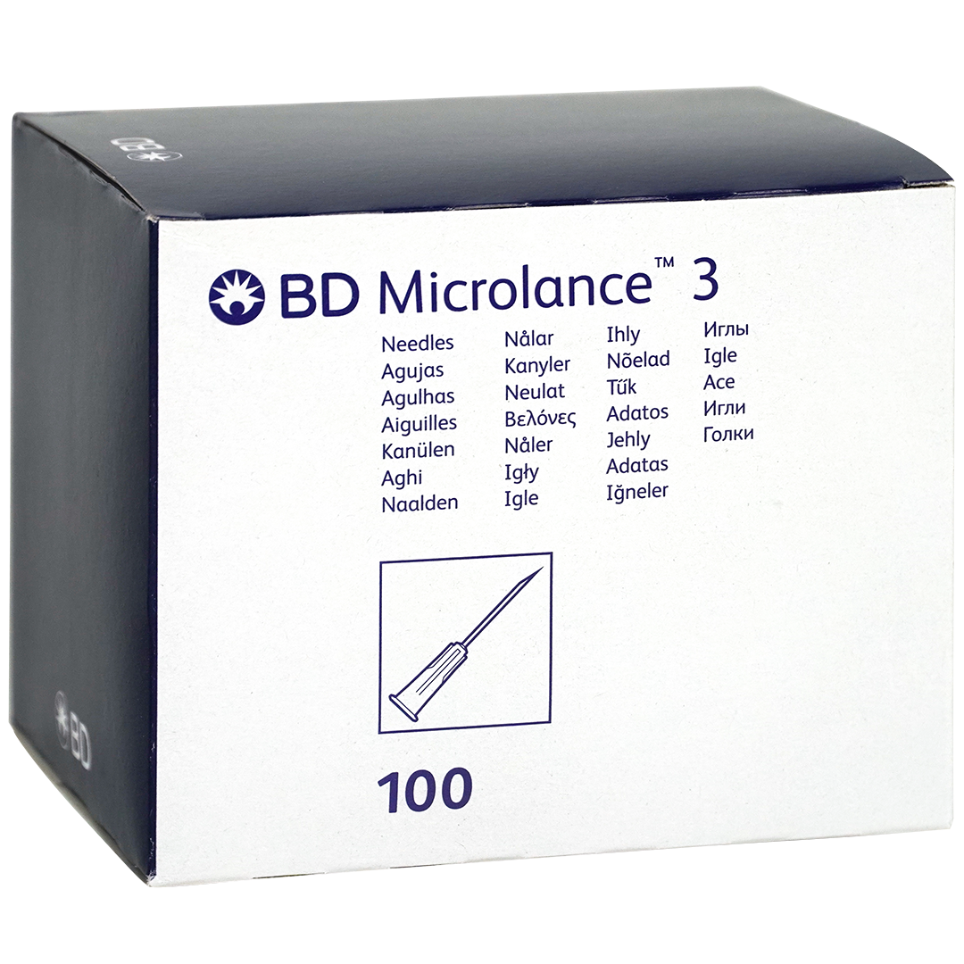BD Microlance 3 injectienaalden, 23G x 1½”, 0.6mm x 40mm, blauw (100)