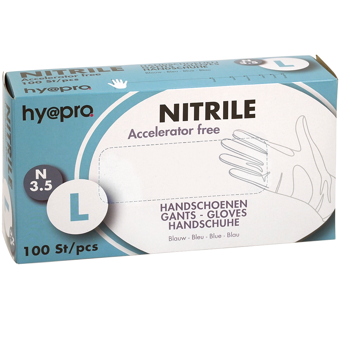 Hy@pro N3.5 nitril handschoenen, L, blauw (100)