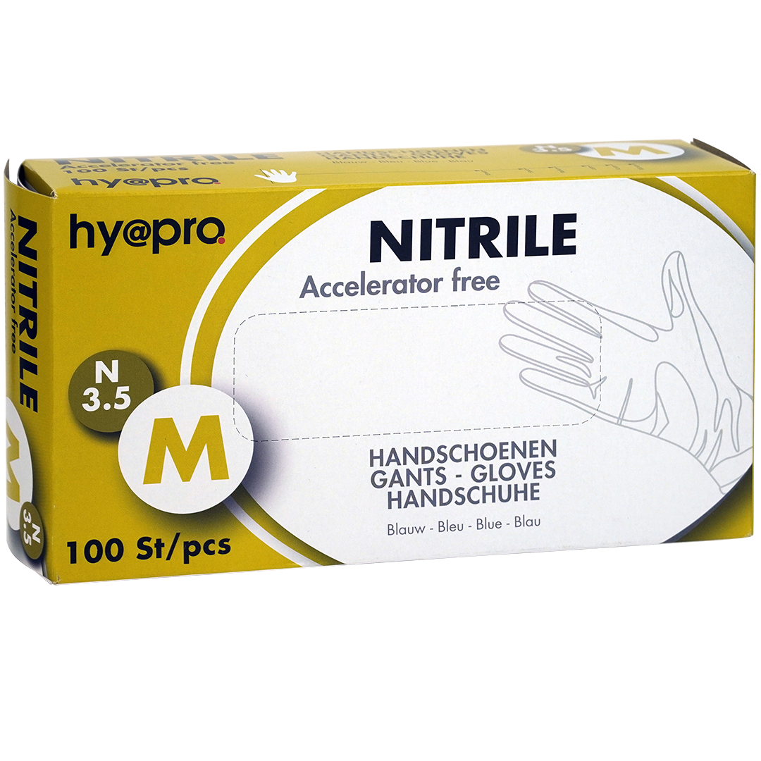 Hy@pro N3.5 nitril handschoenen, M, blauw (100)