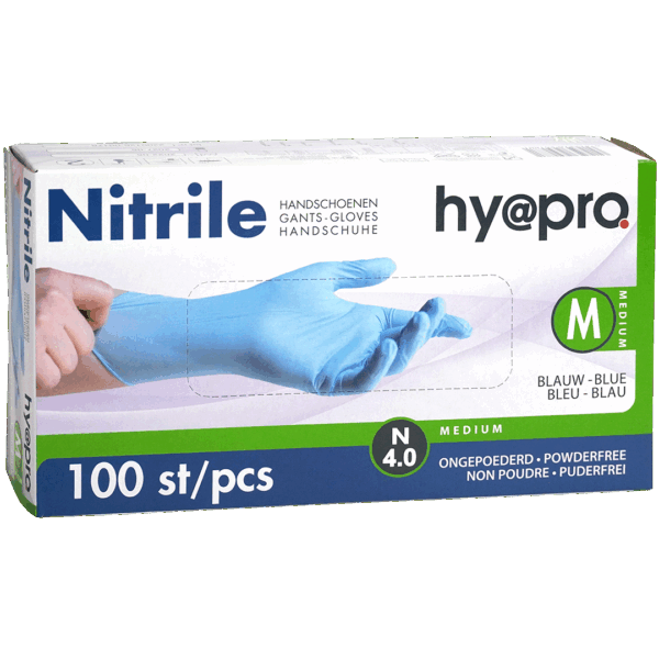 Hy@pro N4.0 nitril handschoenen, M, blauw (100)