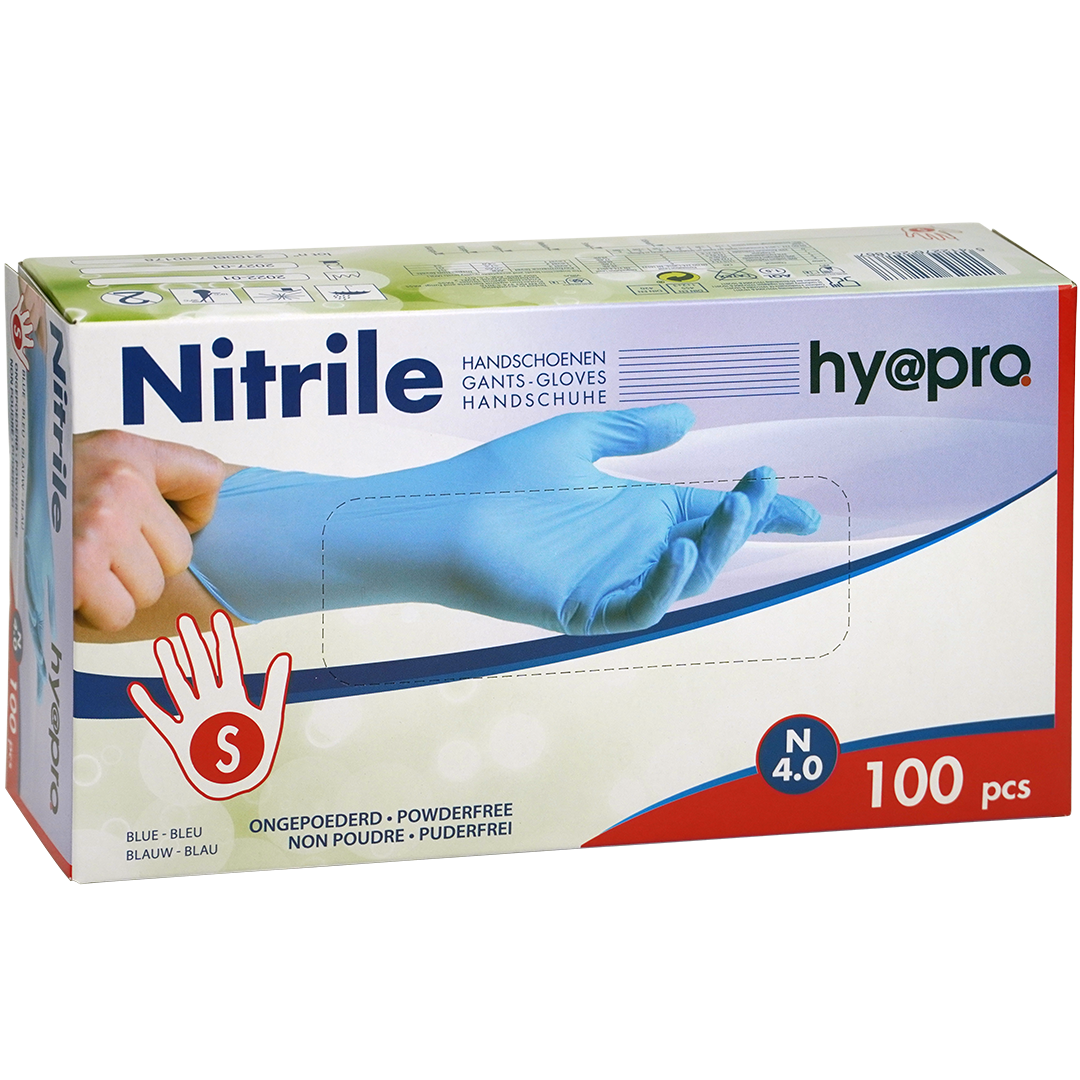 Hy@pro N4.0 nitril handschoenen, S, blauw (100)